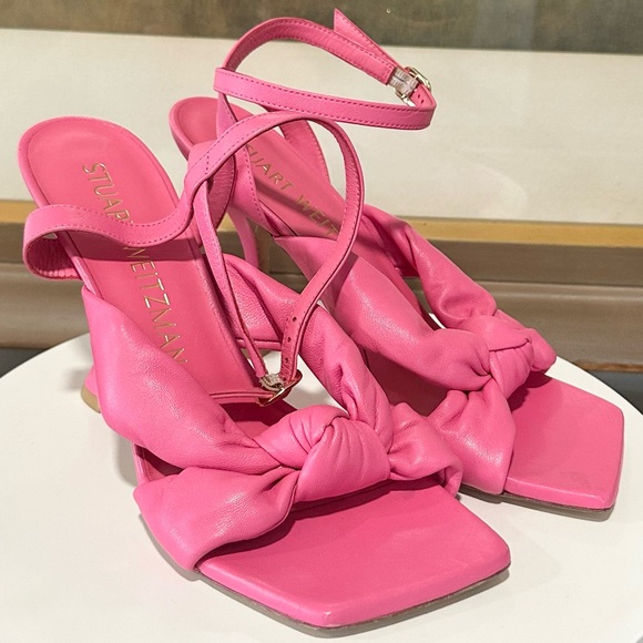 🌹STUART WEITZMAN🌹 Playa Knot Leather Stiletto Sandals Size: 9B - Picture 7 of 13
